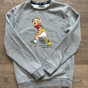 Ralph Lauren Gray Crewneck with Polo Bear